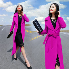 [] special offer every day long red hair loose knee woolen coat straight skinny size coat thick female S Straight cylinder showing thin