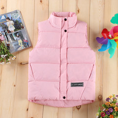 Male short down cotton vest gilet vest collar couples dress tide Korean students winter coat jacket 3XL Pink