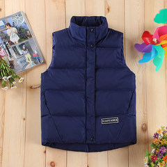 Male short down cotton vest gilet vest collar couples dress tide Korean students winter coat jacket 3XL Royal Blue