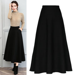 Autumn and winter skirt dress Dress Lady new slim skirt skirt in all-match leisure bottom dress code S Black Pocket