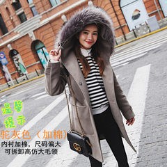 Girls coat long wool coat Korean cocoon 2017 new student waist Korean winter autumn girl S Color plus cotton