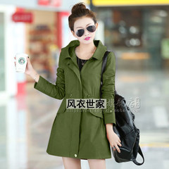 Every day special autumn autumn clothes women 2017 autumn version of the Korean version of the new long, slim display of spring and autumn coat Send scarf today Army green autumn coat