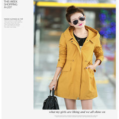 Every day special autumn autumn clothes women 2017 autumn version of the Korean version of the new long, slim display of spring and autumn coat Send scarf today Yellow autumn coat