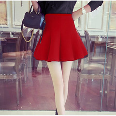 High waisted skirt female winter a word skirt size space cotton skirt thin skirt anti umbrella skirt 3XL gules