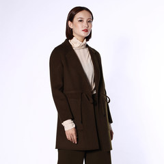 Girls long international cashmere coat Irina 17 new winter waist wool coat, 5319 sided. S Moss