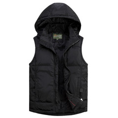 2017 new winter down vest male hooded household size thick loose coat down vest vest XL [suggestion 130-140 Jin] 068# black