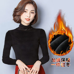 A long sleeved shirt and cashmere yarn female 9a11c slim lace blouse t-shirt size all-match thickening 3XL 926 Cashmere Black