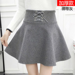 2017 new winter skirt female waist wool skirt Korean students a word skirt all-match Tutu thick S gray