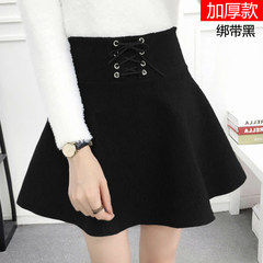 2017 new winter skirt female waist wool skirt Korean students a word skirt all-match Tutu thick S black