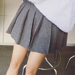 2017 Korean winter women's new high waist all-match wool skirt skirt A word skirt skirt tide students S gray