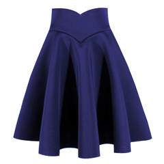 Mm high waisted skirt dress pleated skirt fat a word skirt size slim skirt female 2017 new autumn and winter 3XL Blue purple