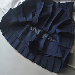 Shipping all-match genuine high waisted suiting TB wind wind high school A word skirt skirt pleated skirt 1 (80-88 Jin XS) Navy Blue (underpants Edition)