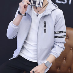 Autumn outfit men's autumn, 2017 new Korean version, trend of self-cultivation, men's jacket, lovers, cashmere, spring and autumn baseball clothes 3XL gray