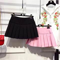 2017 autumn winter new Korean side zipper color word a high waisted skirt skirt skirt zibbi soft sister S Plush winter grey