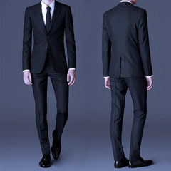 Slim suit male Mens Suit three piece business suits and occupation groom wedding dress 190/54[195 Jin inside] Black suit trousers] [+ nobility