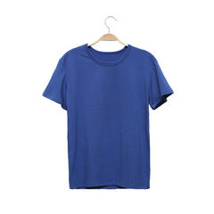 New summer simple plain solid tide Korean men's men's short sleeve T-shirt cotton short sleeved shirt male tee 3XL Deep blue
