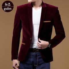 2017 new autumn and winter wool Men Suit Jacket Mens s casual youth Slim small suit male tide 3XL 801 wine red