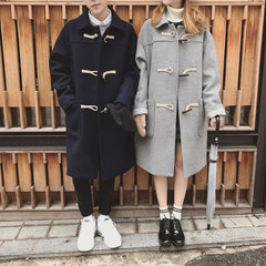 The new winter wool coat and long coat in Korean loose sportswear woolen coat couples dress Pay for the flowers and pull down some pictures gray