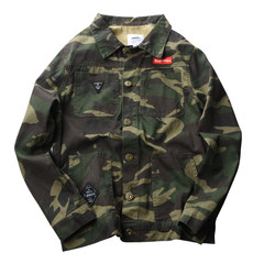 Autumn new jacket, military wind, Multi Pocket labeling, single layer thin windbreaker, jacket, tide brand men's casual shirt M Fan color