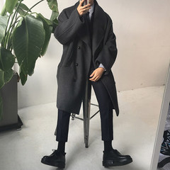MRCYC in the long winter coat loose woolen coat trend of Korean male male male long coat Warm tip: comfortable and comfortable version Dark grey