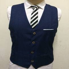 Mens Suit suit vest vest vest Korean slim thin spring season British style leisure little Ma Jianan 3XL Tibet blue