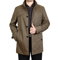 In the old men in the long coat middle-aged men thick collar windbreaker casual coat father put in spring and Autumn 170/88 (M) Dark coffee [single layer]