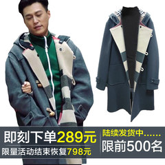 My life before Jin Dong's new wool coat button Han woolen coat male star with a large coat 175/88A Lime and cotton are more warm