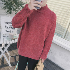 Men's winter half Ma Haimao loose sweater pure Korean turtleneck sweater hedging tide student leisure sweater M gules