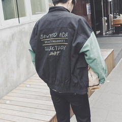 2017 spring and autumn new men's jacket jacket on the Korean students loose clothes youth fashion Menswear M green