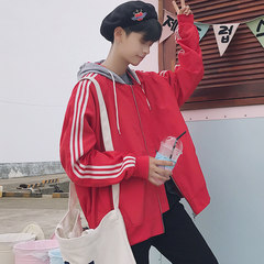 Autumn and winter 2017 new couple korean baseball uniform jacket jacket men thickening trend all-match handsome students 3XL gules