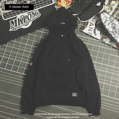 The Hong Kong department head set loose retro hooded sweater with pure cashmere all-match hooded jacket and a couple 3XL black