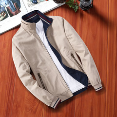 Every day special cotton, middle-aged and elderly men's coat thin, spring and autumn coat, wearing a pair of middle-aged loose jacket, Dad installed 3XL 019 Khaki collar