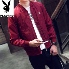 Dandy man coat autumn jacket trend of Korean students all-match handsome male leisure spring jacket 3XL 3166 red wine + T-shirt