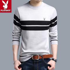 Winter Youth Mens Long Sleeve T-Shirt plus velvet cotton knitted shirt collar V thick warm sweater slim. 185XXXL is suitable for less than 175-190 catties 6713 gray
