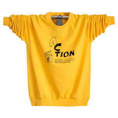 14 autumn men's T-shirt 13 boys 15 junior high school 16 years old high school students 17 cotton long sleeved T-shirt 18 teenagers 3XL Personality yellow