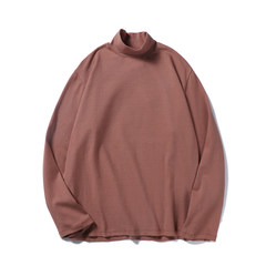 The male Korean men @ Aberdeen autumn youth t-shirt turtle neck long sleeve pure thin sleeve shirt blouse S Pink