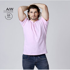 Men's short sleeve T-shirt in summer t-shirt t-shirt t-shirt men loose solid overalls T-shirts to map custom support 3XL Pink