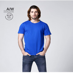 Men's short sleeve T-shirt in summer t-shirt t-shirt t-shirt men loose solid overalls T-shirts to map custom support 3XL Royal Blue