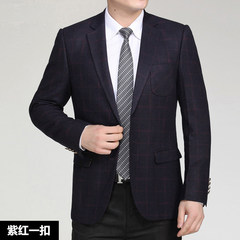 Mid autumn and elderly men's big size suits, coats, business fathers, XL, middle-aged casual men's suits, men's 160 [95-105 Jin] Purplish red