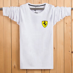 Special offer every day men's cotton loose long sleeved T-shirt bottoming Shirt XL fat fat men loose clothes XL White Pony