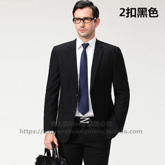 Men's suits, business suits suit middle-aged occupation code father put groom wedding dress autumn 165/44 (S) + shirts 2 Buckle Black
