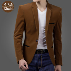 2017 men fall leisure suit jacket Slim small suit trend of Korean men handsome autumn jacket 3XL 801 Khaki