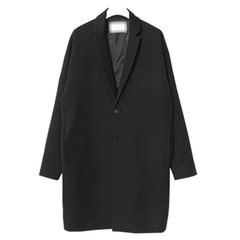 In the long winter black suit collar Windbreaker Jacket Mens casual fashion coat British Korean loose cloak S black