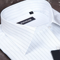 YOUNGOR Youngor/ shirt men's business casual dress color square collar shirt occupation DP Thirty-eight Lake blue