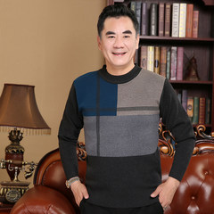 The old sweater in winter thickened middle-aged men 40-50 years old male father put round neck sweater sweater Collection priority 2213 blue