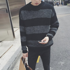 The shop sells 2017 autumn half tide downneck thickening trend of Korean Japanese male students loose turtleneck sweater S Dark grey