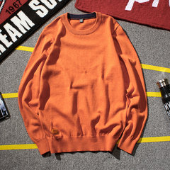 A thin sweater sweater coat XL male fat head loose tide in spring and autumn fat cotton shirt 3XL Orange red