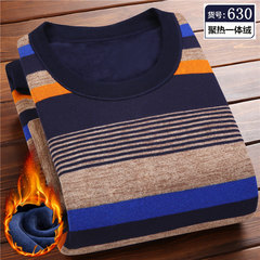 Special offer every day winter sweater plus velvet sweater long sleeve T-shirt male middle-aged men thick warm sweater sweater 4XL [180-200] Six hundred and thirty
