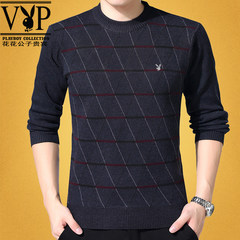 Winter sweater sweater T-shirt middle-aged male thickening in older men's sweaters and cashmere sweater with Dad 170/L recommends 120-140 Jin 2602 dark grey