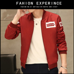 2017 new men's casual jacket coat and stamp male Korean slim all-match baseball uniform trend in autumn 3XL 26308 wine red